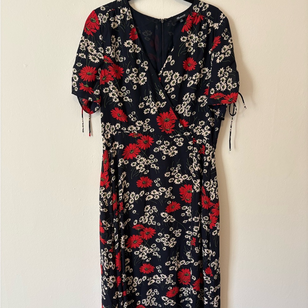 Madewell Black and Red Floral Maxi Dress